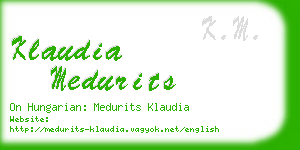 klaudia medurits business card